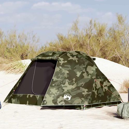 vidaXL Vistent 3-persoons camouflage waterdicht, Caravans en Kamperen, Tenten, Nieuw, tot en met 2, Verzenden