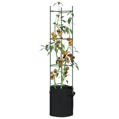 vidaXL Tomatenkooien met plantenzak 6 st 154 cm staal en, Tuin en Terras, Overige Tuin en Terras, Nieuw, Verzenden