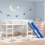 vidaXL Kinderhoogslaper met glijbaan massief grenenhout wit, Eenpersoons, Verzenden, Wit, Nieuw