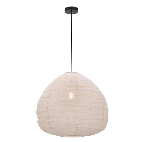 Landelijke hanglamp beige, Leila, Huis en Inrichting, Lampen | Hanglampen, Nieuw, Stof, 75 cm of meer, Ophalen of Verzenden