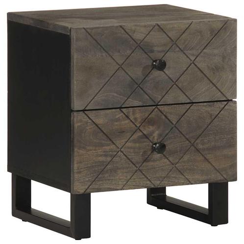 vidaXL Nachtkastje 40x33x46 cm massief mangohout zwart, Huis en Inrichting, Slaapkamer | Nachtkastjes, Nieuw, Hout, Verzenden
