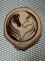 Houtschijf met lasergravure dier, Verzenden, Nieuw