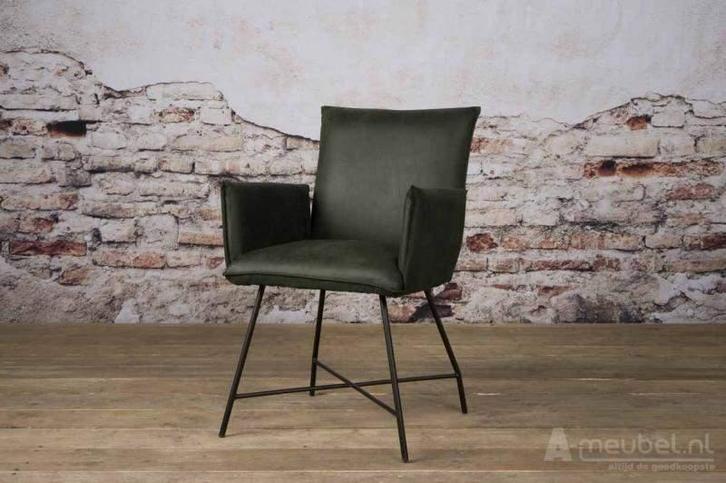 Eetkamerstoel Met Armleuning Seda - eetkamerstoelen - Groen, Huis en Inrichting, Stoelen, Nieuw, Overige materialen