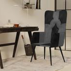 Fauteuil Echt Leer Zwart Grijs | OP=OP | Kwaliteit, Huis en Inrichting, Fauteuils, Minder dan 75 cm, Nieuw, Ophalen of Verzenden
