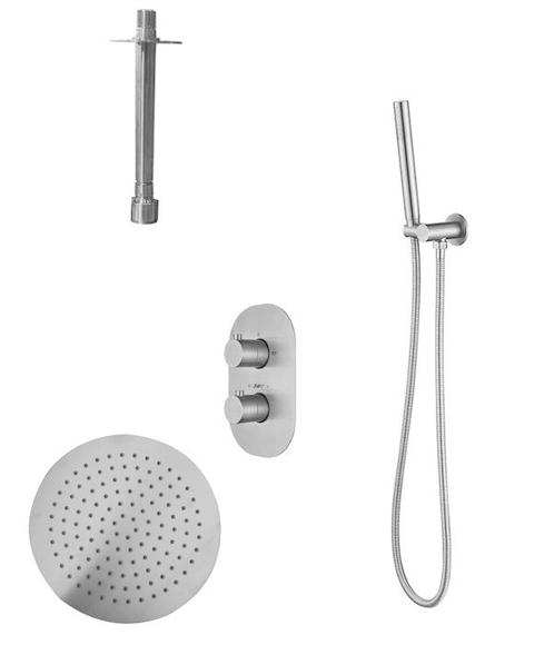 Sani Royal Inbouw Regendouche Doucheset RVS 304 geborsteld, Doe-het-zelf en Verbouw, Sanitair