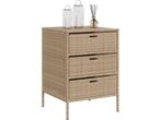 vidaXL - Tuinkast - 3 lades - 55x59x80 cm - beige, Huis en Inrichting, Verzenden, Zo goed als nieuw