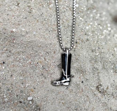 Gedenk sieraad - RVS hanger - cowbow laars zwart - voor as, Sieraden, Tassen en Uiterlijk, Overige Accessoires, Verzenden