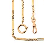 18 Krt. gouden gourmet/fantasie schakel ketting | 43 cm, Sieraden, Tassen en Uiterlijk, Kettingen, Ophalen of Verzenden, Gebruikt