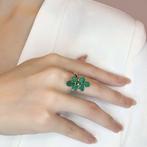 Ring - 14 karaat Geel goud - 4.80ct. tw. Smaragd, Nieuw