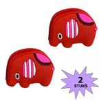 Fako Bijoux - Tennisdemper - Olifant - Rood - 2 Stuks, Verzenden, Nieuw