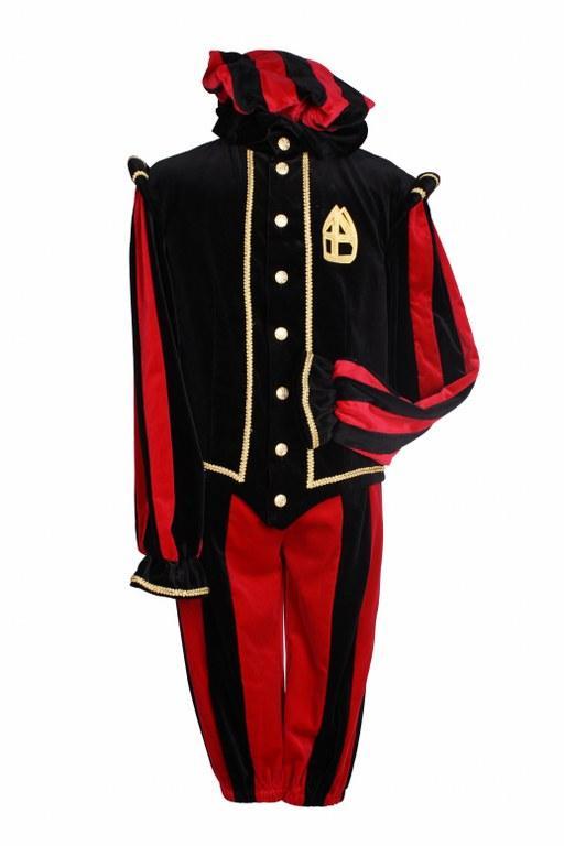 Pietenpak Menorca Luxe Zwart-Rood - M, Diversen, Sinterklaas, Verzenden