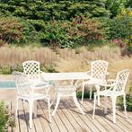vidaXL 5-delige Bistroset gietaluminium wit, Tuin en Terras, Tuinsets en Loungesets, Verzenden, Nieuw, Aluminium, 4 zitplaatsen