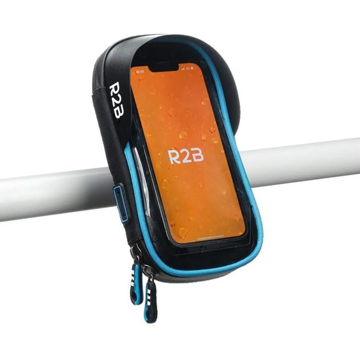 R2B Telefoonhouder - waterdicht - zwart/blauw- voor fiets..., Telecommunicatie, Mobiele telefoons | Toebehoren en Onderdelen, Nieuw