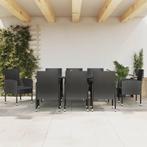 vidaXL 9-delige Tuinset poly rattan en staal zwart, Tuin en Terras, Nieuw, 8 zitplaatsen, Tuinset, Verzenden
