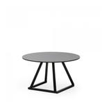 Loungetafel Linea Rond | Aluminium/Volkern | Zwart | Ø80..., Verzenden, Nieuw in verpakking
