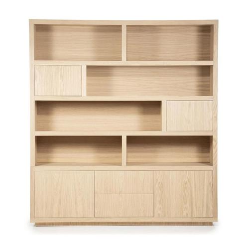 *WOONWINKEL* Eleonora Helsinki Vakkenkast Naturel Eiken 200, Huis en Inrichting, Kasten | Wandmeubels, Nieuw, Verzenden