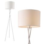 Vloerlamp Grenoble staande lamp metaal stof 154 cm E27 wit, Huis en Inrichting, Lampen | Vloerlampen, Verzenden, Nieuw