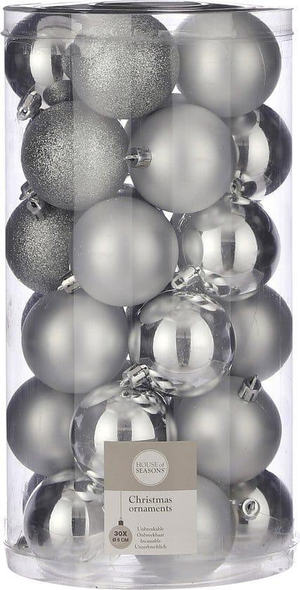House of Seasons Plastic Kerstballen Set - 30 Stuks - Ø6 cm, Huis en Inrichting, Woonaccessoires | Overige, Zo goed als nieuw