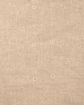 Broderie Viscose/Linnen Bloemetjes Naturel, Hobby en Vrije tijd, Stoffen en Lappen, Overige kleuren, Nieuw