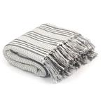 vidaXL Plaid strepen 220x250 cm katoen grijs en wit, Huis en Inrichting, Verzenden, Nieuw, Grijs