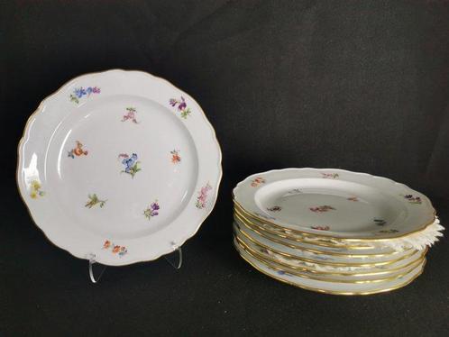 Meissen - 8 piatti in porcellana Blu Spade incrociat - Fiori, Antiek en Kunst, Antiek | Glas en Kristal
