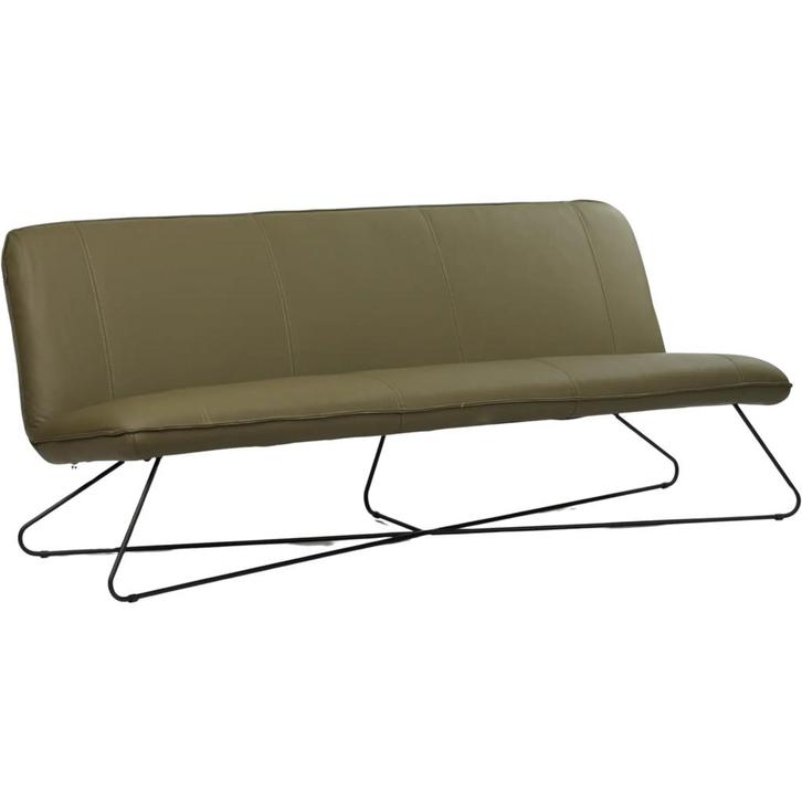 Smile - Toledo leer Olijfgroen, Huis en Inrichting, Banken | Bankstellen, 150 tot 200 cm, 75 tot 100 cm, Rechte bank, Nieuw, Leer