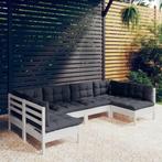 vidaXL 6-delige Loungeset met kussens massief grenenhout wit, Verzenden, Nieuw, Loungeset
