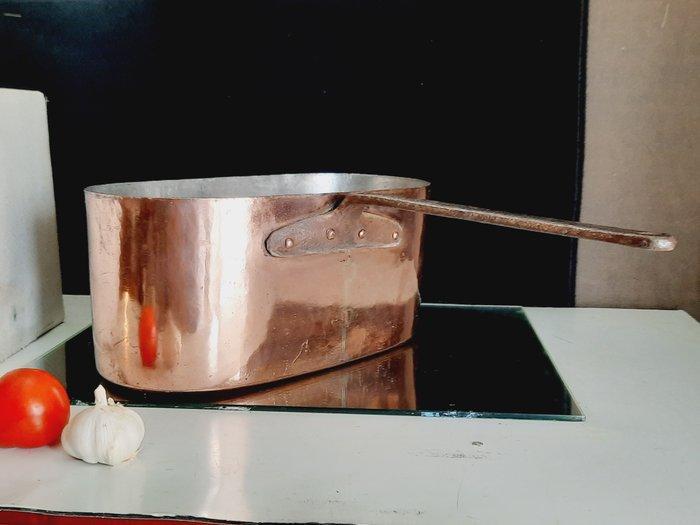 Pan - Antiek grot , en zware professioneel pan - Koper,, Antiek en Kunst, Antiek | Keukenbenodigdheden