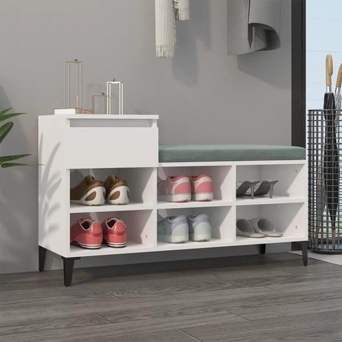vidaXL Schoenenkast 102x36x60 cm bewerkt hout hoogglans wit, Huis en Inrichting, Kasten | Schoenenrekken, Nieuw, Verzenden