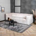 40% Korting: 3-zits bank Memphis stof chenille wit/beige, Huis en Inrichting, Ophalen, Zo goed als nieuw, Stof, Modern