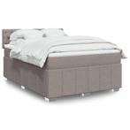 vidaXL Boxspring met matras stof taupe 140x190 cm, Verzenden, Stof, Nieuw, Tweepersoons
