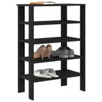 vidaXL Schoenenrek 61x32x87,5 cm bewerkt hout zwart, Huis en Inrichting, Verzenden, Nieuw