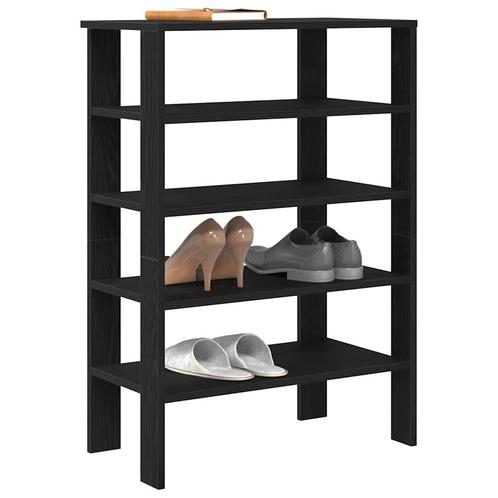 vidaXL Schoenenrek 61x32x87,5 cm bewerkt hout zwart, Huis en Inrichting, Kasten | Schoenenrekken, Nieuw, Verzenden