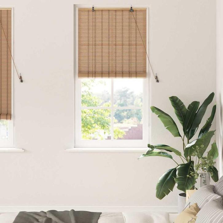 vidaXL Rolgordijn Anders Licht Bruin 80 x 220 cm Bamboe, Huis en Inrichting, Stoffering | Gordijnen en Lamellen, Nieuw, Verzenden