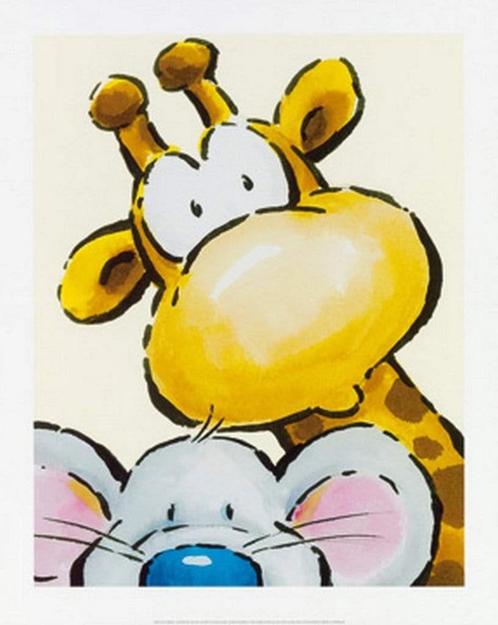 Kunstdruk Jean Paul Courtsey - Funny Friends I 40x50cm, Huis en Inrichting, Woonaccessoires | Schilderijen, Tekeningen en Foto's