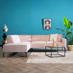 50% Korting: Hoekbank Kansas stof gemêleerd roze links, Huis en Inrichting, Banken | Bankstellen, Ophalen, Zo goed als nieuw, Stof