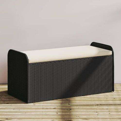 vidaXL Opbergbankje met kussen 115x51x52 cm poly rattan, Tuin en Terras, Tuinbanken, Nieuw, Rotan, Verzenden