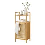 [en.casa] Bamboe wasmand Rendalen met plank 40x30x95 cm, Huis en Inrichting, Nieuw, Verzenden