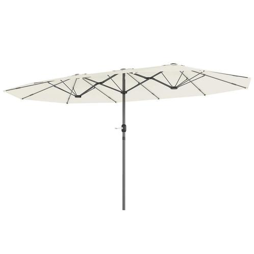 TRUUSK Dubbele Zonnescherm 436 X 260 Cm, UV Bescherming Stal, Tuin en Terras, Parasols, Nieuw, Verzenden