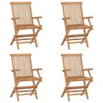 vidaXL Tuinstoelen 4 st inklapbaar massief teakhout, Verzenden, Nieuw, Teakhout