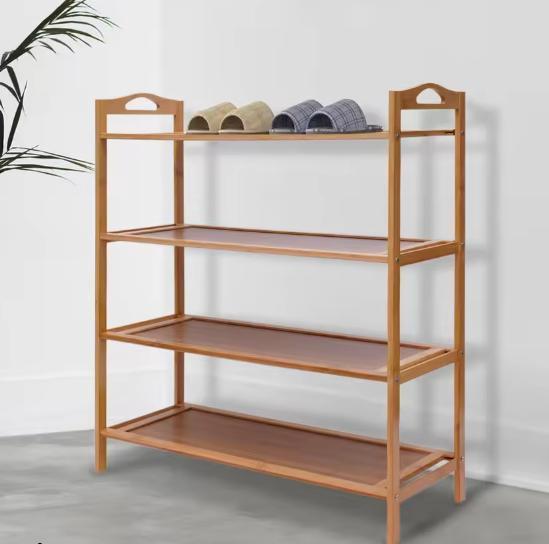 Natuurlijke Bamboe Schoenenorganizer – 4-laags Opbergplank, Huis en Inrichting, Kasten | Boekenkasten, Nieuw, Verzenden