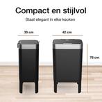 2dekans | Loftey Prullenbak 60 Liter – Push/Touch - Duo, Huis en Inrichting, Woonaccessoires | Prullenbakken, Ophalen of Verzenden