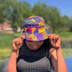 Bucket hat / Vissershoedje met Afrikaanse print - Paarse Mul, Kleding | Heren, Nieuw, Ophalen of Verzenden