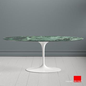 Tulip Tafel Ovaal, Green Alpi Marmer, 140x80, beschikbaar voor biedingen