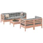 vidaXL 6-delige Loungeset met kussens massief douglas, Verzenden, Nieuw, Loungeset