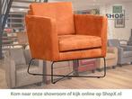 Leren fauteuil Crossover - Kenia Rost (oranje), Nieuw, Ophalen of Verzenden, 50 tot 75 cm, Industrieel, Modern