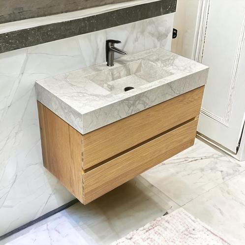 Badmeubel Casajoy Bold Onderkast 100 cm Eiken Met Wastafel, Doe-het-zelf en Verbouw, Sanitair, Bad, Nieuw, Ophalen of Verzenden