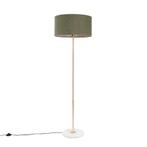 Vloerlamp messing met groene kap 50 cm - Kaso, Huis en Inrichting, Lampen | Vloerlampen, Nieuw, Overige materialen, Modern, 150 tot 200 cm