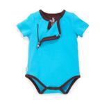 Baby romper zip-up clear blue