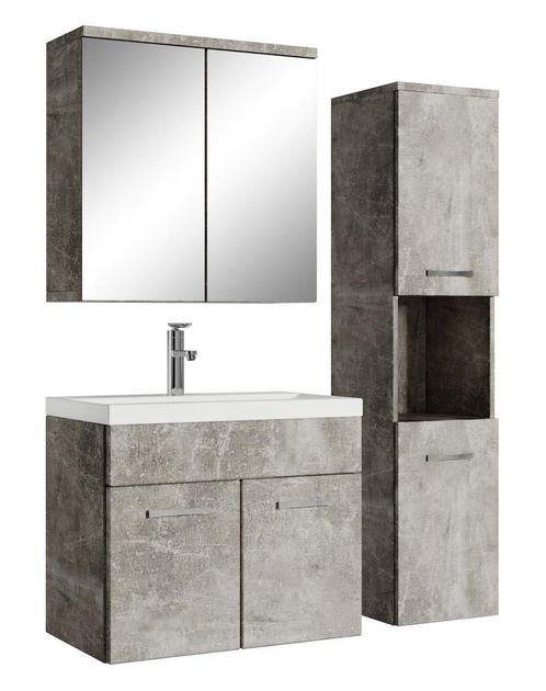 Badkamermeubel Set Montreal 60 cm Beton Grijs Badmeubel, Huis en Inrichting, Badkamer | Badkamermeubels, Nieuw, Wastafelkast, Verzenden